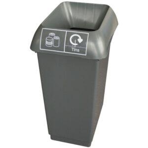 Bison 50L Recycling Bin / Dark Grey Lid / Cans / Tin Sticker