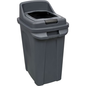 70L Grey Recycling Bin Grey + Open Top Lid