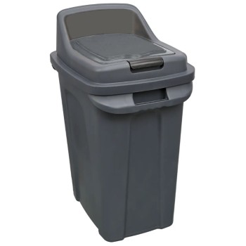70L Grey Recycling Bin Grey + Closed Top Flap Lid