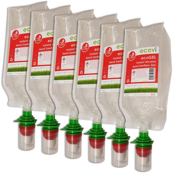 S12.1 ecovi® ecoGEL 70% Alcohol Hand Sanitiser Gel (6x1L)