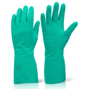30cm Green Nitrile Gauntlett Gloves - Pair (9) (L)