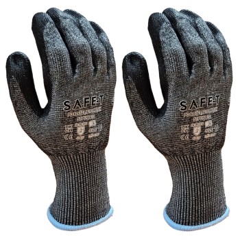 STPU5443D-XL Cut Level D Cut-Resistant PU Gripper Gloves Grey - Pair (10) (XL)