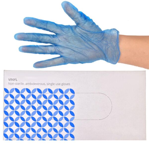 VB1PPXL P/Powdered Blue Vinyl Gloves - Extra Large (1x100)