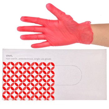 Red P/F Vinyl Examination Gloves (1x100)