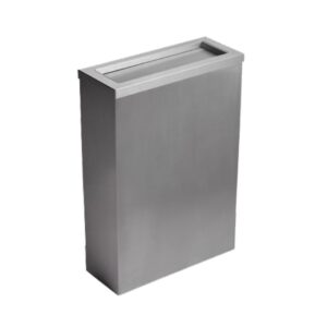 Perola® 30L Slimline Brushed S/Steel Waste Bin - Flap Lid