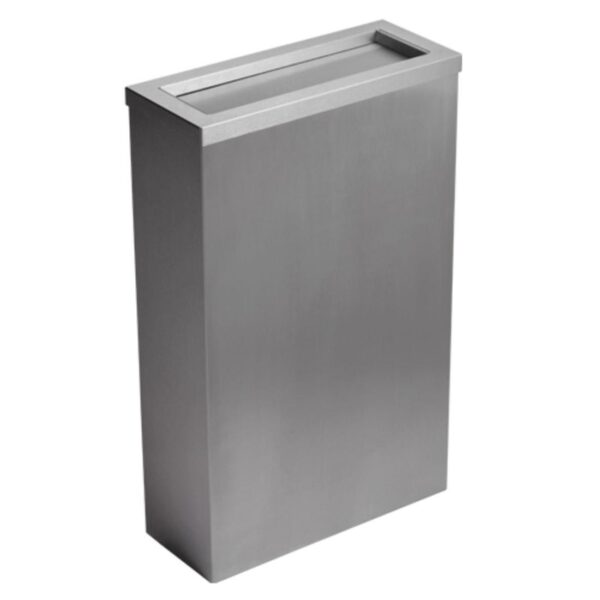 WB50MBS-FLAP Perola® 50L Slimline Brushed S/Steel Waste Bin - Flap Lid