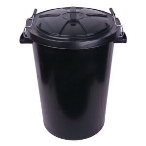 WB80-BK 80L Heavy Duty Black Dustbin (C/W) Clip-On Lid