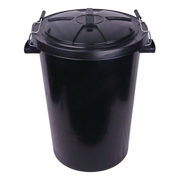 80L Heavy Duty Black Dustbin (C/W) Clip-On Lid