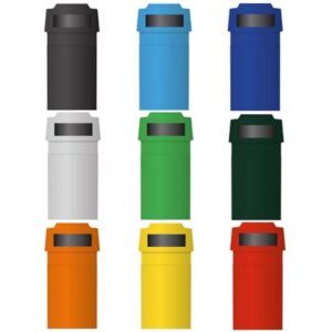 Bison 85L 3-Way Outdoor Litter Bin - Yellow