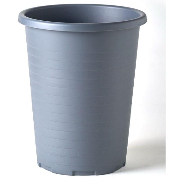 15L Round Plastic Waste Paper Bin - Grey