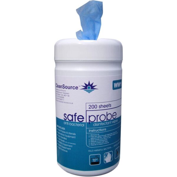 WW1 CleanSource® SAFE PROBE Wipes (EN1276) Blue (1x200)